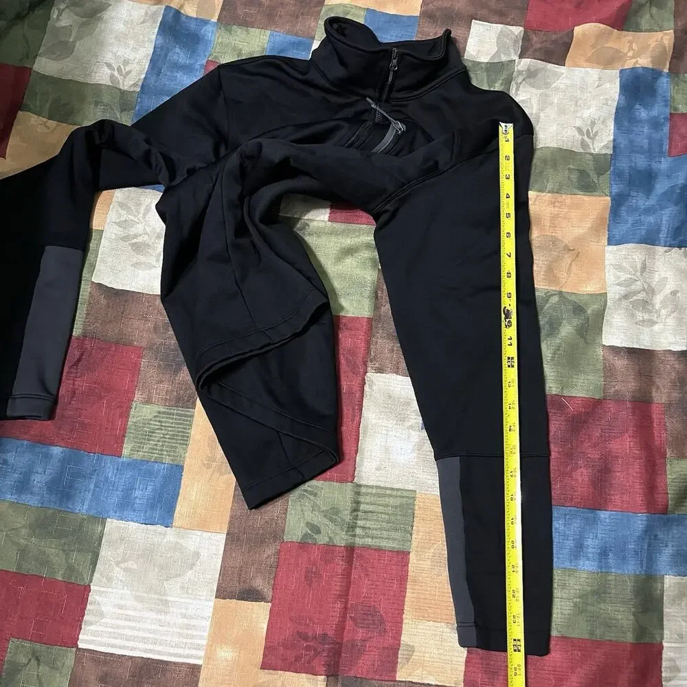The North Face Men’s Black Grey Quarter Zip Front Pocket Sweatshirt Pullover L